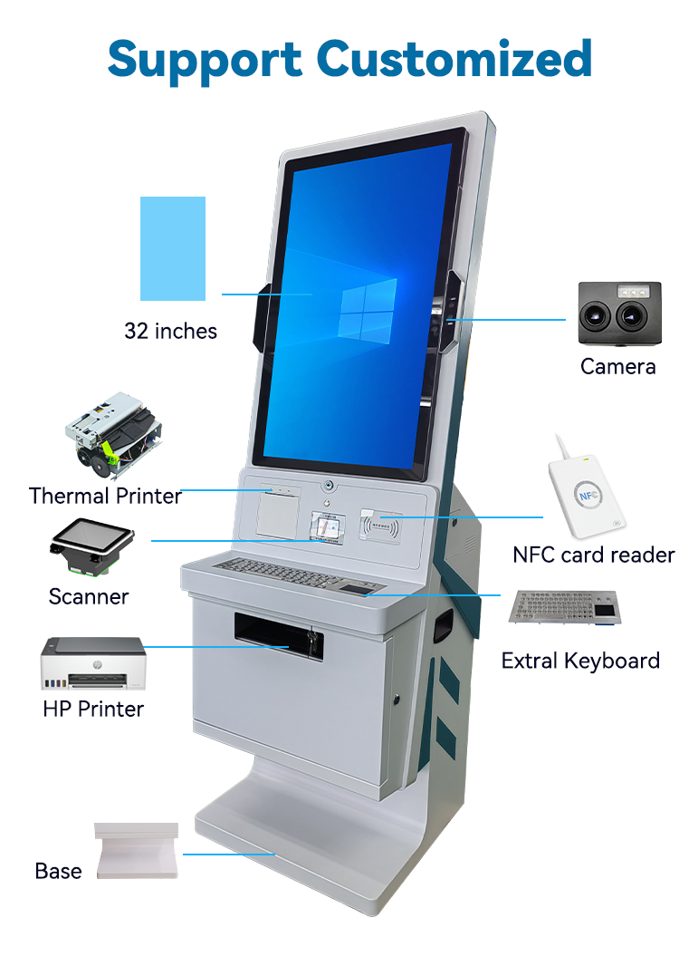Self Service Queue payment Self service print Kiosk Hot Selling Floor Standing Touch Screen Hospital 3