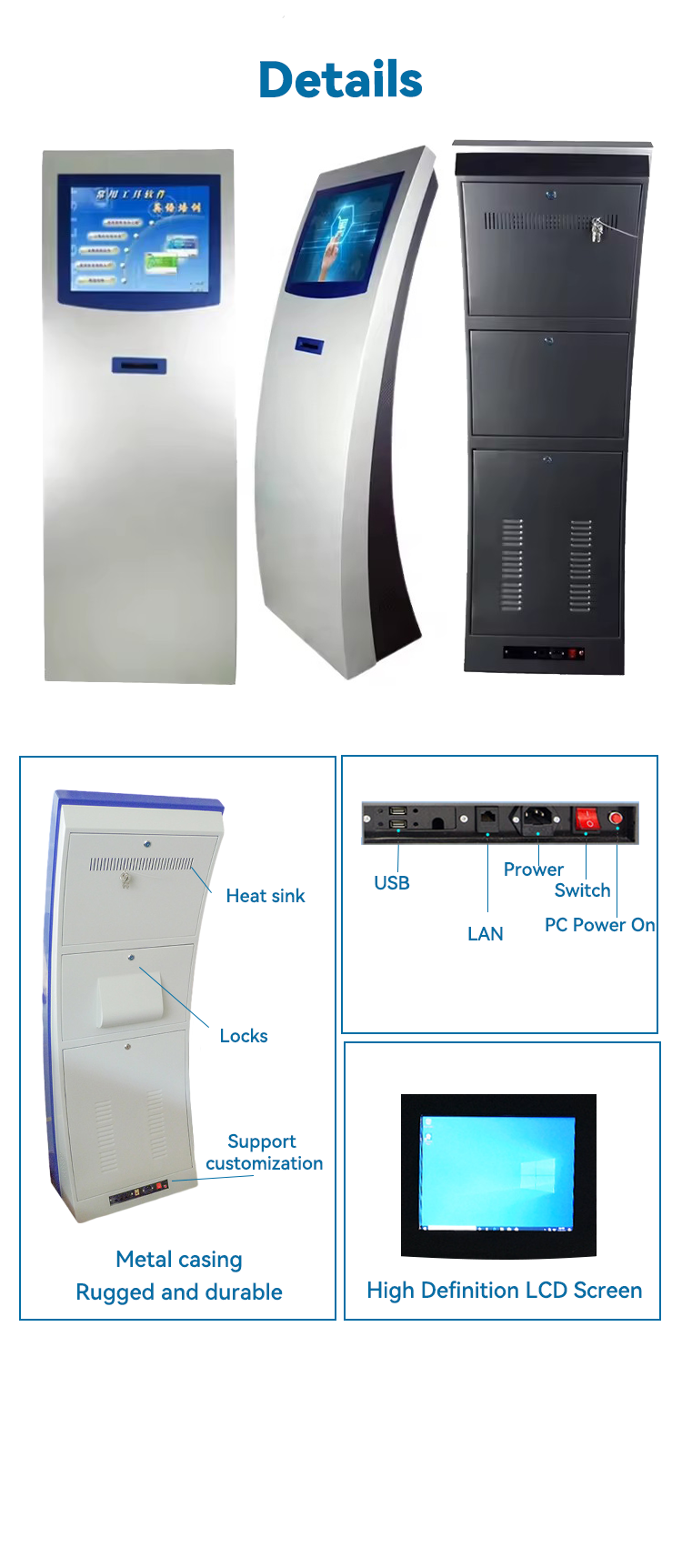 17inch touch screen ticket dispenser machine queue management system kiosk 3