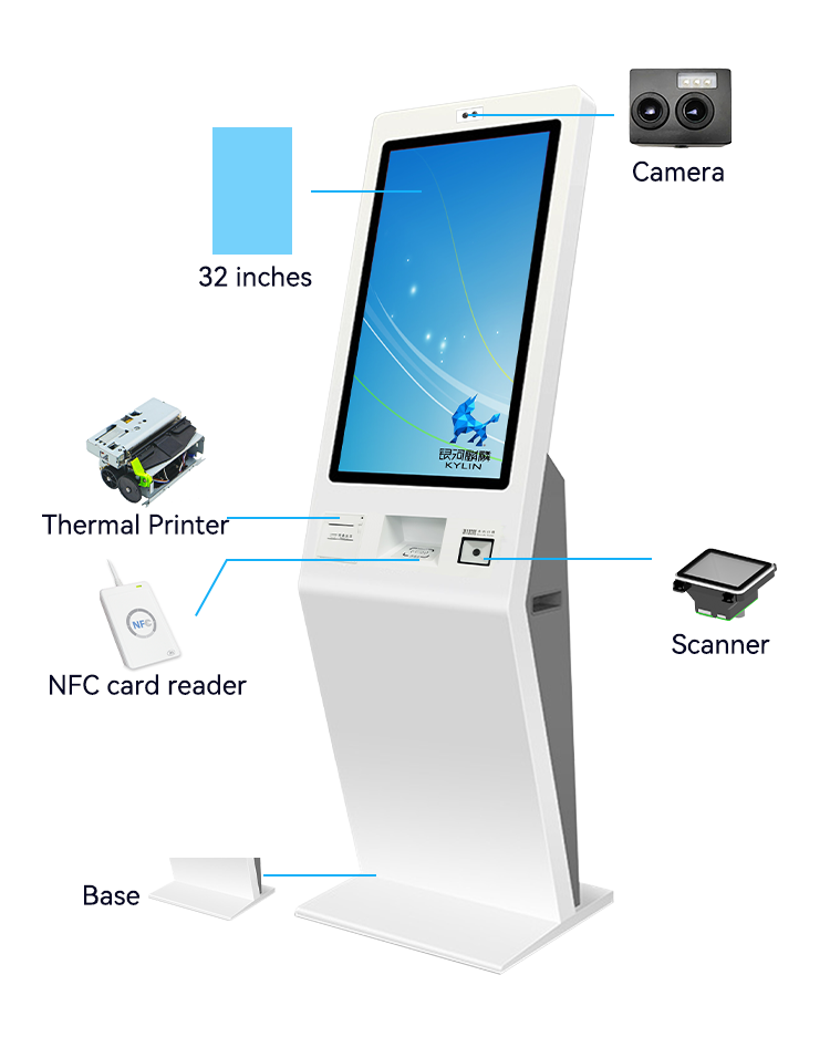 OEM ODM Touch Screen LCD Functional Self Service Payment Queue Kiosk for Shop Mall 2