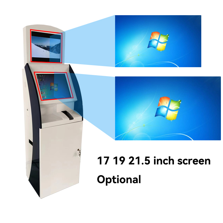 Touch Screen Self Service Kiosk with printer, QR code scanner, Card reader, A4 printer 4