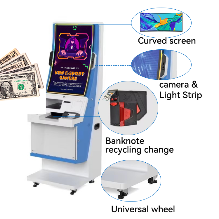 Self Service Kiosk Ticket redemption kiosk ATM for Clubs pubs gaming Terminal skill game machine ATM kiosk 8