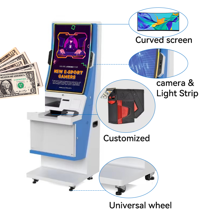 Online Software Games Terminal 32 Inch Touch Screen Metal Kiosk Management Machine For Skill Game Cabinet