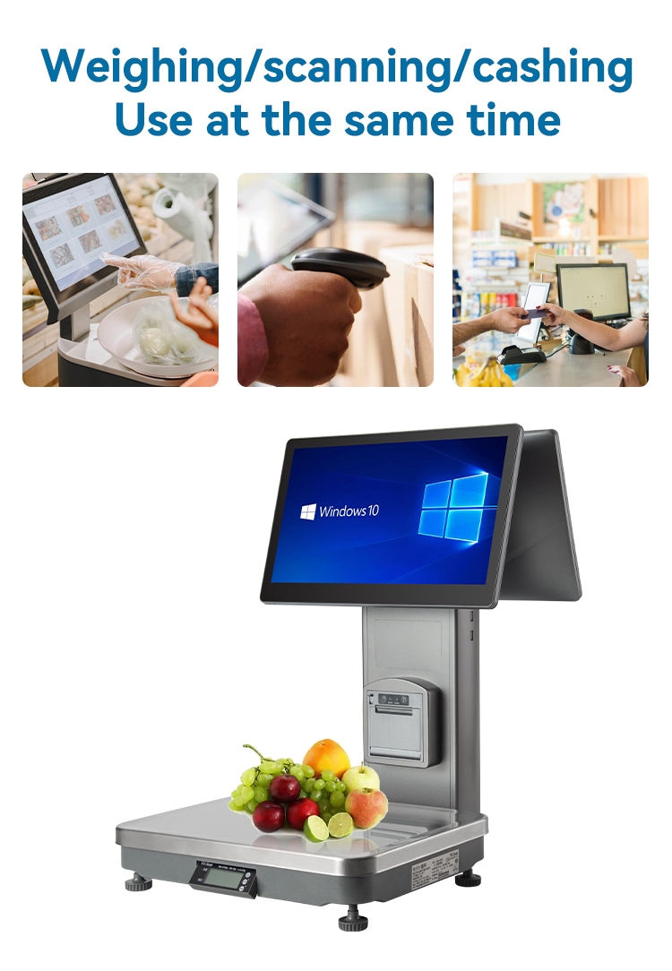High quality pos system touch screen scale cash register weighing scale for retail market Inteligente electronique escala 3