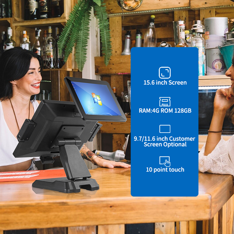 64+4g Android 9.0 digital cash register all in one pos restaurant 15 pos systems touch screen cashier 8