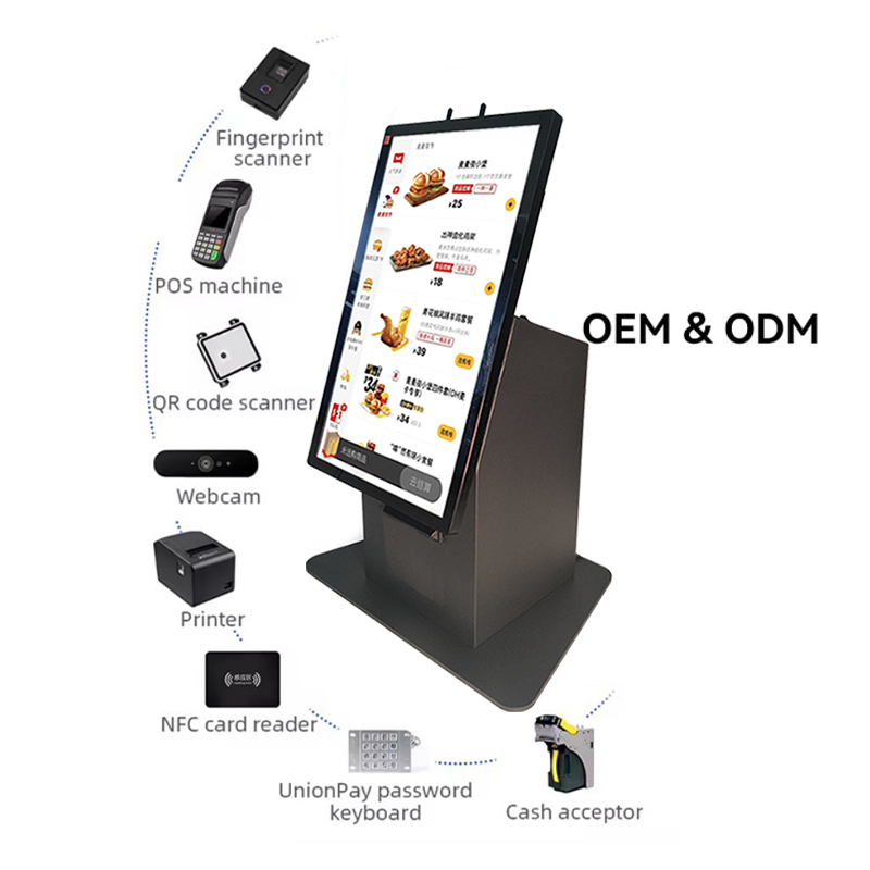 Retail touch screen desktop android windows restaurant tablet ordering self service payment kiosk 3