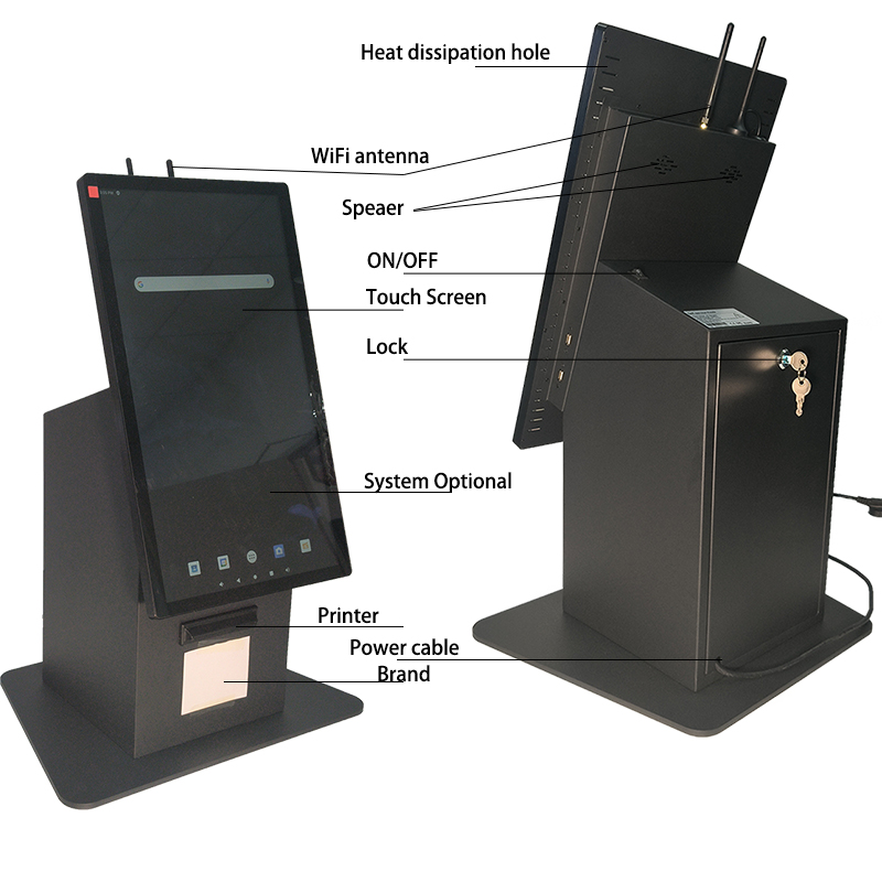 Retail touch screen desktop android windows restaurant tablet ordering self service payment kiosk 8