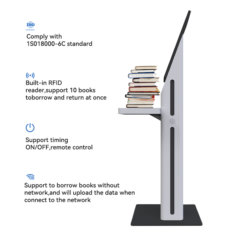 Self Service Touch Screen Kiosk with Metal Keyboard Book Information Equiry and QR Scanning Kiosk 6