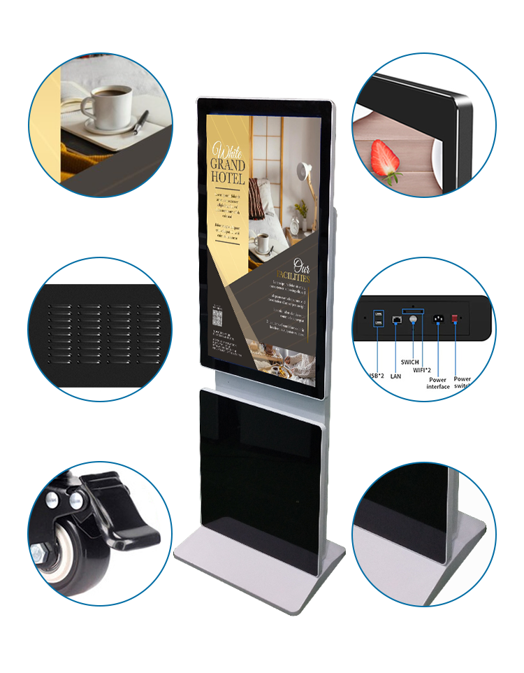 Luxuring Touch Screen All-In-One Advertising Kiosk Machine Floor Stand Rotatable 6