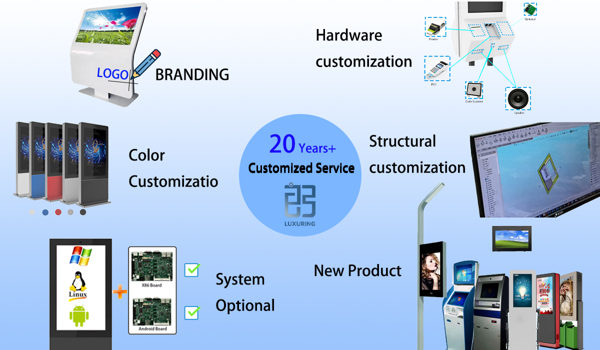 LX8009 LCD Touch Screen Rotable Floor Standing Advertise Digital Signal Screen Kiosk 2