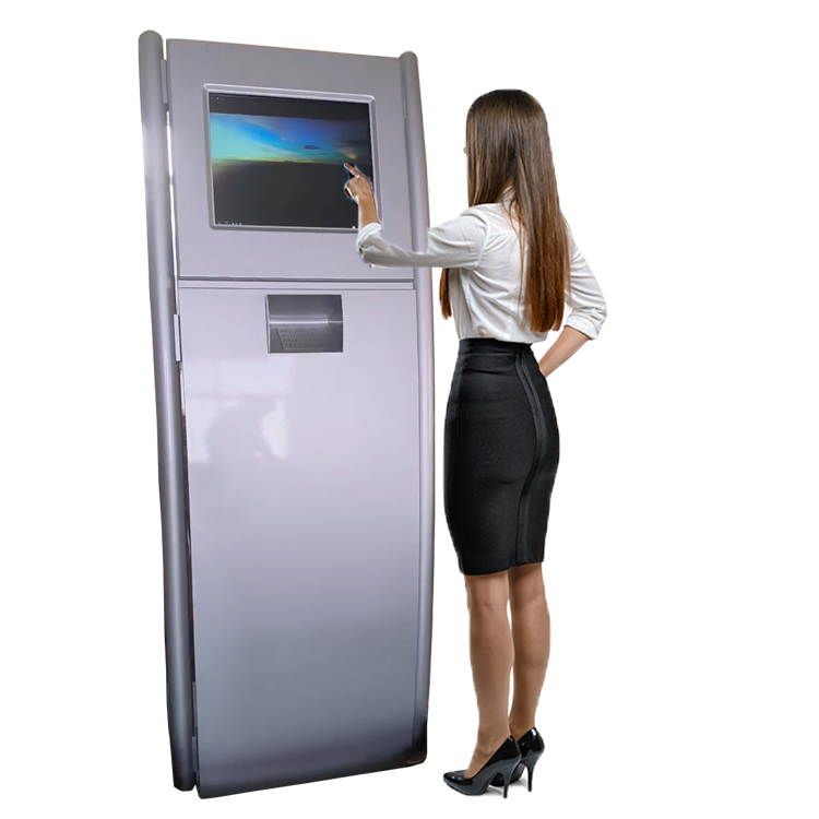 Silver Touch Screen Self-Service Kiosk with Keyboard - Ideal for Hospitals, Banks, Government Halls 2