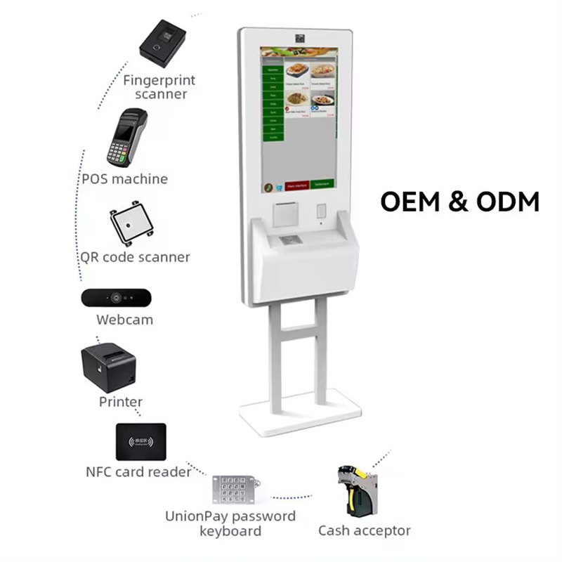 Touch Screen Floor Standing Smart Interactive Self Ordering Kiosk Payment Android Terminal Equipment Kiosk cash payment machine 2