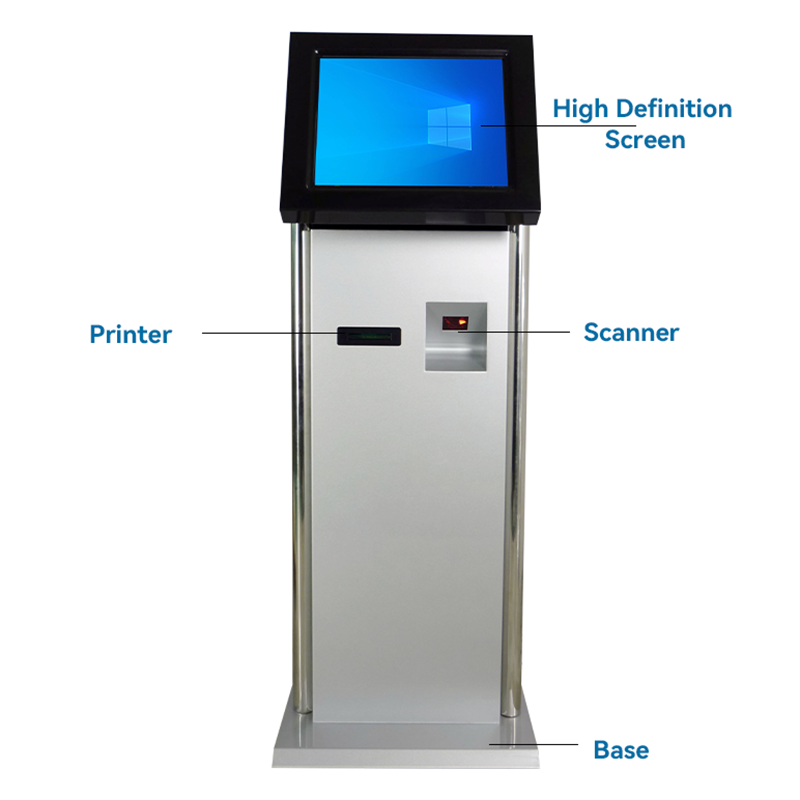 Touch Screen Ticket Kiosk With Printer And Card Reader Barcode Scanner 19 2