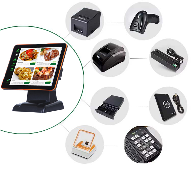 LX1501 cashier cash register restaurants point for sale all in one pos system set 5