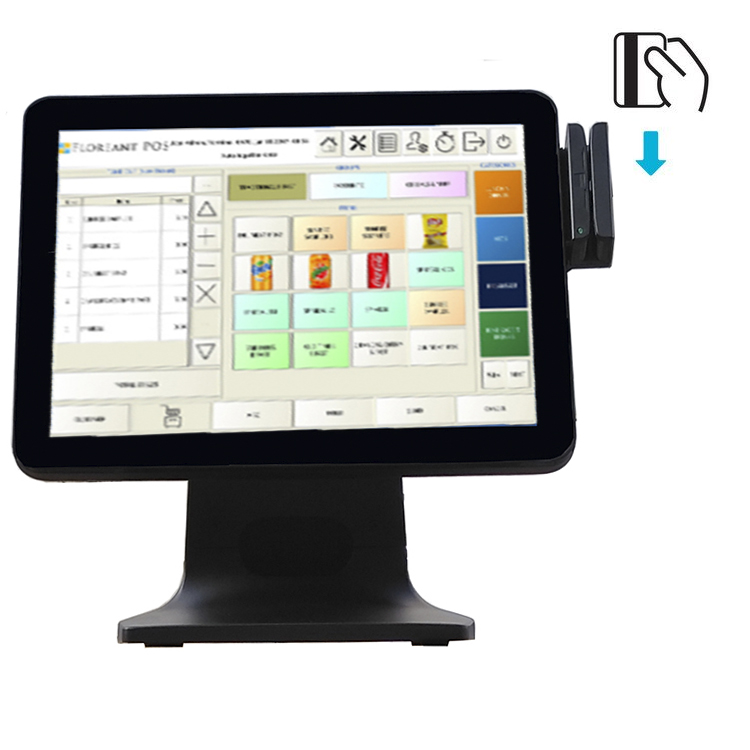 LX1562 All in one Electronic Cash Register POS system Double Screen Cash Register Computer 2