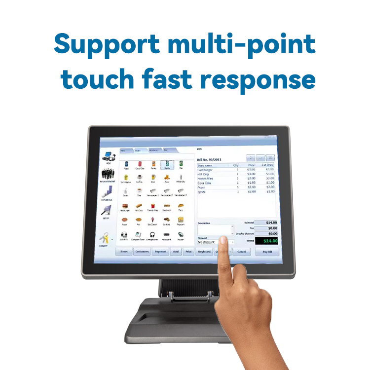 LX1503 Electronic Cash Register Lcd Touch Screen Display Register Pos Thermal POS Receipt point of sale systems 9