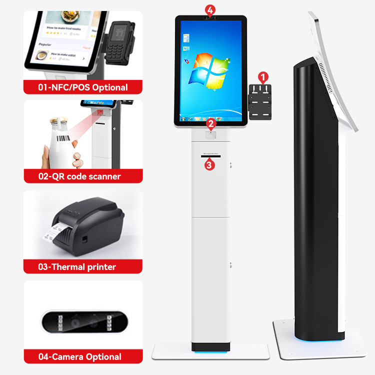 LX9045 Touch Screen Curved Self Service Payment Ordering Kiosk for Shop 5