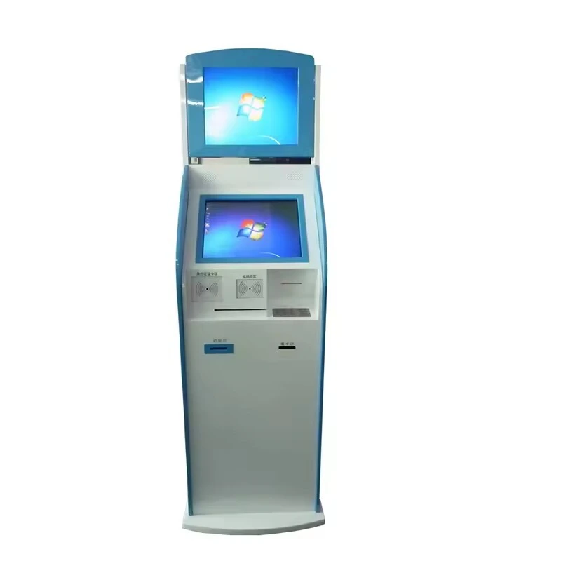 LX2031 Dual Sceen LCD Touch Screen Self Service ,Bank Hospital Hotel Payment Kiosk with A4 printer 1