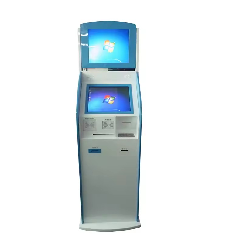 LX2031 Dual Sceen LCD Touch Screen Self Service ,Bank Hospital Hotel Payment Kiosk with A4 printer 4
