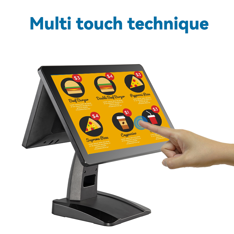 15.6 Inch Dual Screen Touch Cash Acceptor Machine Restaurant Ordering Touch Machine Android Window Touch Pos System For Retail 2