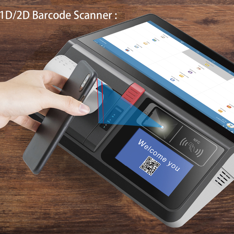 Android Tablet Pos System Terminal all in One Tablet Pos Machine Touch Screen Built in Printer