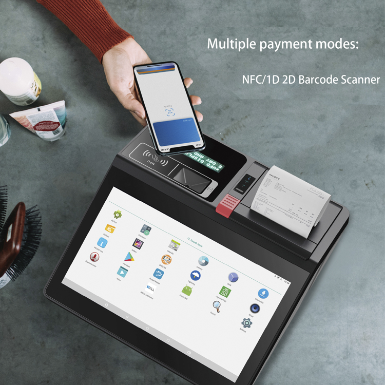 All In One Pos System 11.6 Inch Tablet pos Touch Screen Android Windows Cash Register pos Machines With Printer OEM/ODM Custom 6