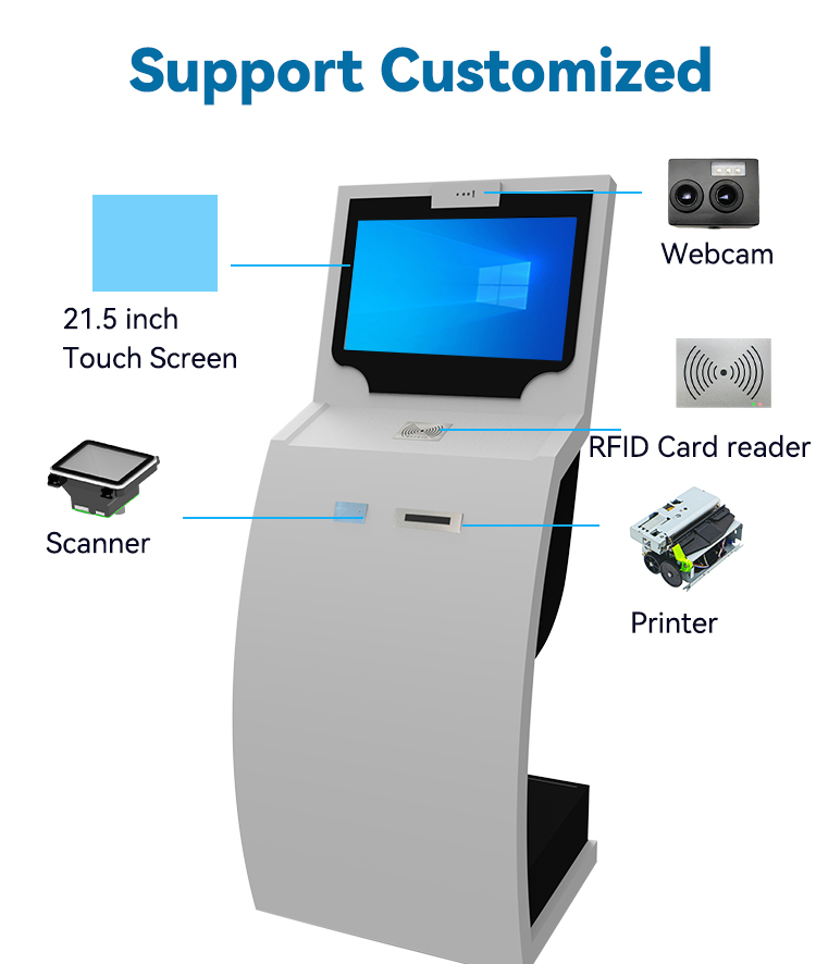 Touch Screen Kiosk Interactive Self Service Pos Printer Scanner Kiosk Totem Self Service Payment Kiosk 4