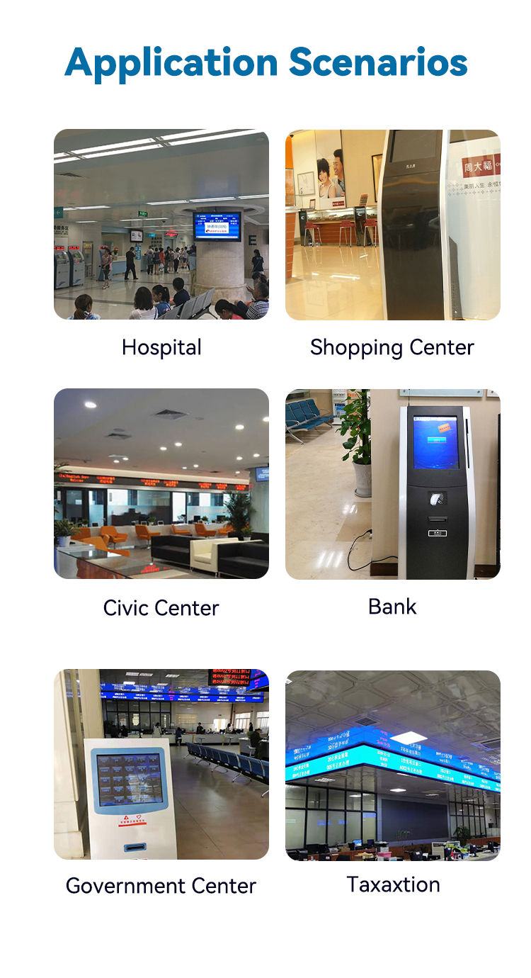 Customized ticket vending queue System kiosk OEM ODM 32 inch touch screen hospital Bank Queuing System Token machine 6