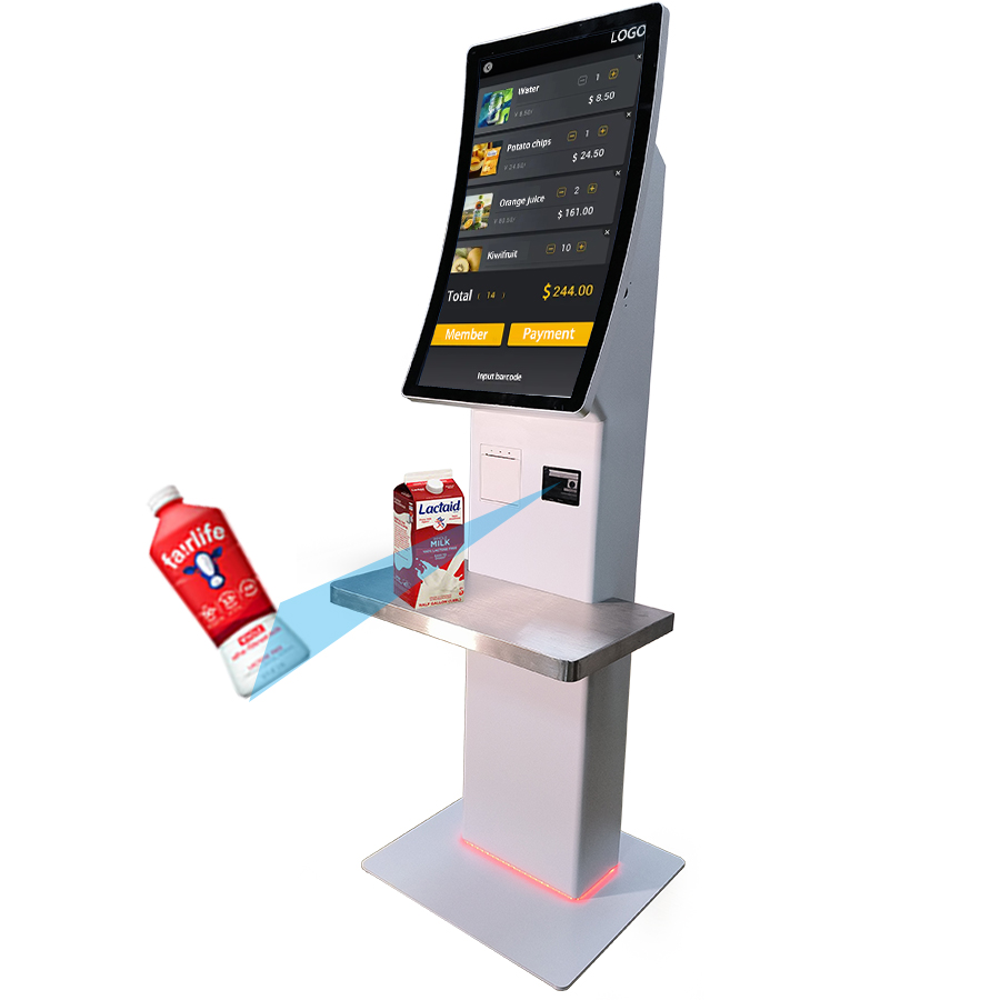32inch Curved Touchscreen checkout Automated Terminal Machine kiosk Self-checkout Machine For supermarket 2