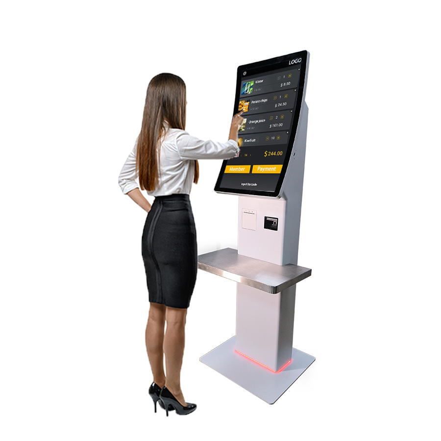32inch Curved Touchscreen checkout Automated Terminal Machine kiosk Self-checkout Machine For supermarket 3