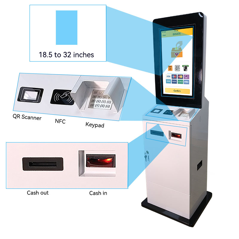 Self Service Cash Acceptor and Dispenser Bill Payment Machine Outdoor Ttw Insurance Kiosk ATM Kiosk 7