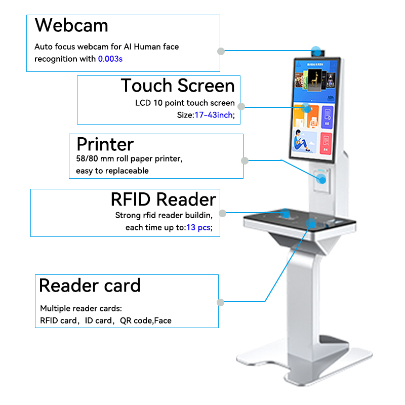 School Self Service Payment Checkout Machines Printing Touch Screen Vending Ordering Library Supermarket Self Kiosk 5