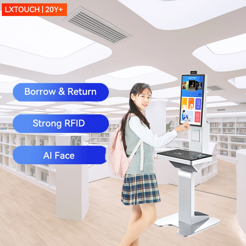Self-service Reception Kiosks Hospital Registration School Library Self Check Kiosk with Passport Scanner Printer Payment 1