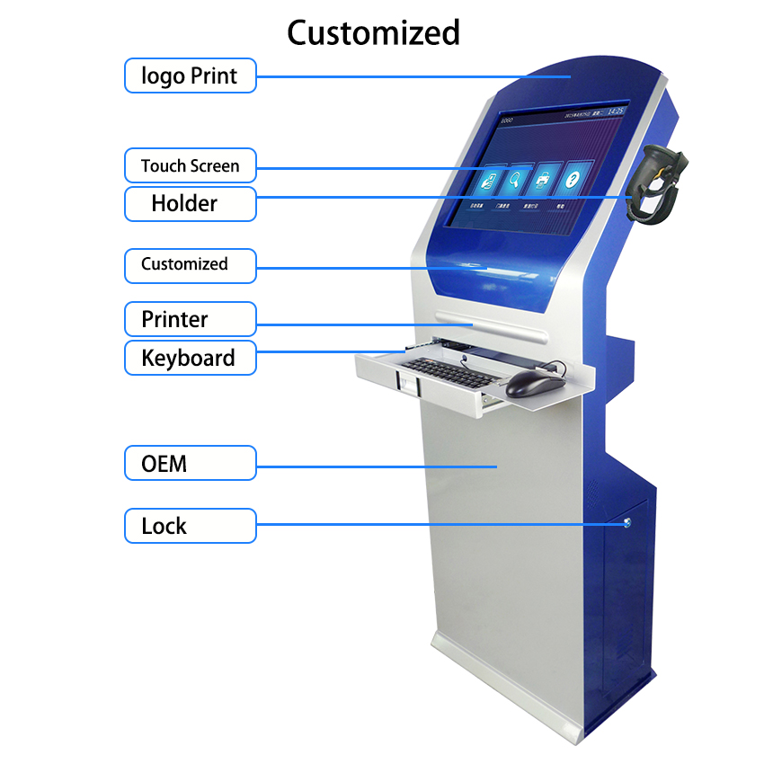 21.5 Inch Touchscreen Kiosk Multimedia Touch All in One Information Inquiry Machine Touch Screen Kiosks 5